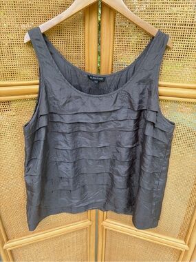 100% Silk Eileen Fisher Ruffle Tank